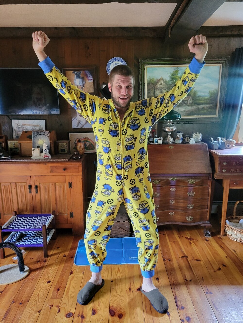 MINION DESPICABLE ME HOODED NON FOOTED PAJAMAS COSTUME 1 PC Large 12-14